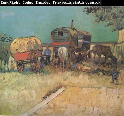 Vincent Van Gogh Encampment of Gypsies with Caravans (nn04)